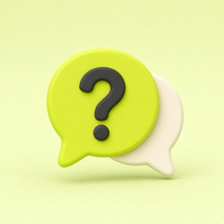 Icon of two speech bubbles with a question mark