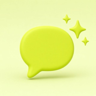 Icon of a speech bubble with sparkles