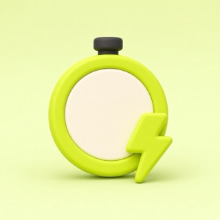 Icon of a stopwatch with a lightning bolt